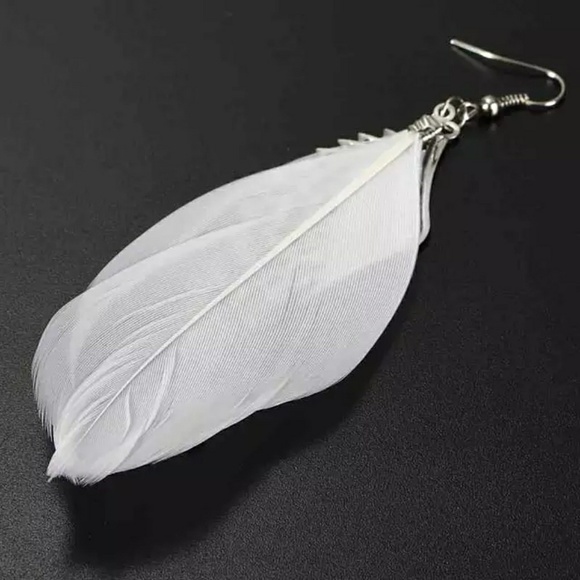 🦋NEW! Angel Wing/White Feather Earrings - Picture 3 of 4
